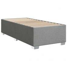 vidaXL Boxspringbett Mit Matratze Hellgrau 100x200 Cm Stoff - Grau - Übersicht 5