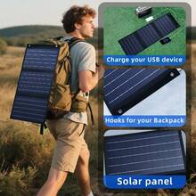 3-Fold TypeC+USB Foldable Solar Panel Portable Folding Solar Panels Cells For Home Lighting Camping