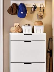 SoBuy 2 gavetas flip-dobráveis 1 gaveta extraível armário para sapatos armário para sapatos sapateira branco L60 X P30 X A90 cm FSR180-W