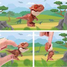 3+ Kids Cute Finger Dinosaur Set(5Pcs/10Pcs) - Movable Mouth Dinosaur Action Figures, Perfect Halloween/Easter/Christmas/Birthday/Thanksgiving Gift - Multicolor - View 8