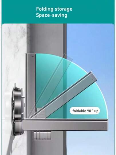 Etendoir Linge Séchoir à Linge Mural Avec Ventouse, Étendoir à Linge 90 ° Pliable En Alliage D'aluminium Pour Intérieur Et Extérieur.