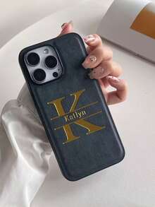 Personalized Custom Initials Name Letter Phone Case Compatible With IPhone 17 16 15 14 13 12 11 Pro Max Series Camera Lens Protection Shockproof Scratch-Resistant Perfect For IPhone 17 Pro Max Cover Ideal Christmas Gift Choice - Multicolor - View 5