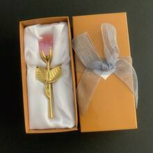 Mini rose en verre avec boîte, fleurs artificielles en cristal romantiques. Cadeaux pour mariage, souvenirs, anniversaire, nouvel an, fête des mères, Saint-Valentin. Idées pour maman, épouse, sœur, amies. - Multicolore - Voir 6