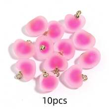 10 piezas de encantos de corazón multicolor de resina con efecto escarcha para hacer pulseras, aretes, collares y dijes de joyería artesanal - Corazón de amor - Ver 13