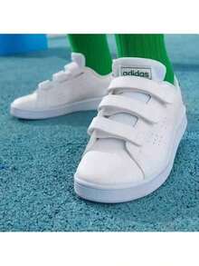 Adidas neo ADVANTAGE 舒適百搭 耐磨 低筒 兒童板鞋 - 白色 - 查看 4