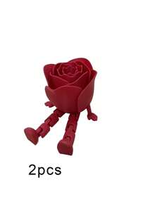 3D Printed Adjustable Rose Foot Chain, Creative Desktop Decor Model For Valentine's Day, Home Decoration - Multicolor - View 9