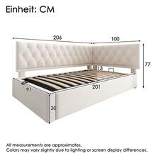 Futons - Beige + Terciopelo + 90cm*200cm - Ver 3
