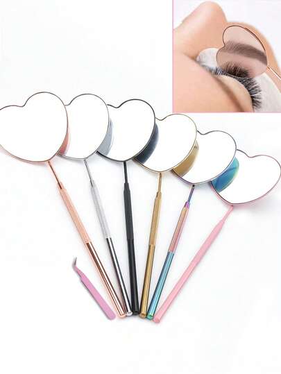 1 pieza Espejo para extensión de pestañas Herramientas de injerto de pestañas Espejo multifuncional de acero inoxidable para verificar pestañas Espejo cosmético Espejo de maquillaje - Herramientas para extensión de pestañas - Espejo de artista de pestañas, espejo de viaje, adecuado para regalar, esencial de viaje, esencial de maquillaje, fácil de almacenar, aplicable como regalos de Navidad y vacaciones, utilizado para maquillaje, obsequios, viajes, artículos baratos, esencial de viaje