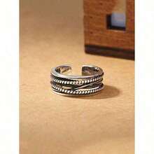 1pc Vintage Royal Style Thumb Knitted Multi-Layer Open Ring Thick Adjustable Ring Rugged Bohemian Elegant Ring Women's Jewelry For All Seasons Gift For Her - Multicolor - View 6
