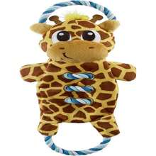 Outward Hound Ropiez Rope Interactive Dog Tug Toy For Tugging Squeaky Fun, 154 Inch Giraffe, Yellow, Small - ColorB - 查看 1