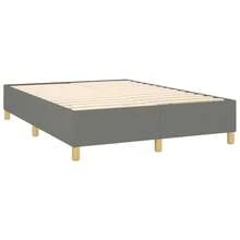 vidaXL Boxspringbett mit Matratze, dunkelgrau, 140x190 cm, Stoff - Grau - Übersicht 4