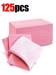 125pcs/50pcs/25pcs Disposable Dental Bibs Triple-Layer Waterproof Tattoo Bibs, Suitable For Dentists Or Medical Tray Covers And Nail Salon Table Covers. - Multicolor - View 10