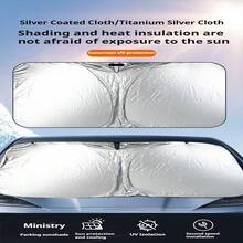 Foldable Windshield Sunshade, Front Window Sun Visor, Blocks UV Rays To Keep Your Car Cool, Universal Thick Sunscreen Board For Car Interior Shading And Cooling - 140cm*70cm - View 8