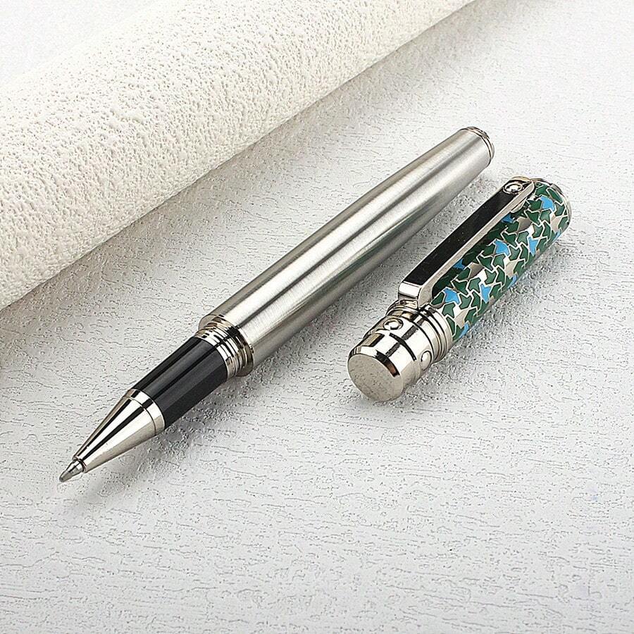 1pc Classic Metal Ball-Point Pen, 0.7mm Tip, Elegant Office & School Supplies Stationery Ballpoint Pen - 3010P - View 1