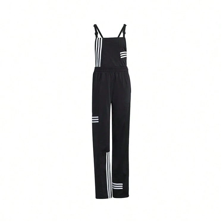 Adidas 修身亞洲版女款運動連身褲,附肩帶直筒長褲,春夏款 IC2373 - 黑色 - 查看 1