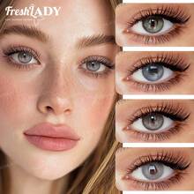 FRESH LADY Kính áp tròng màu dùng một lần Freshlady 14.20mm, hàm lượng nước 40%, thoải mái và mềm mại, có các màu xanh lá cây, xanh dương, xám, xám bạc, phù hợp để đeo hàng ngày, trang điểm và dự tiệc. - 0 - Xem 3