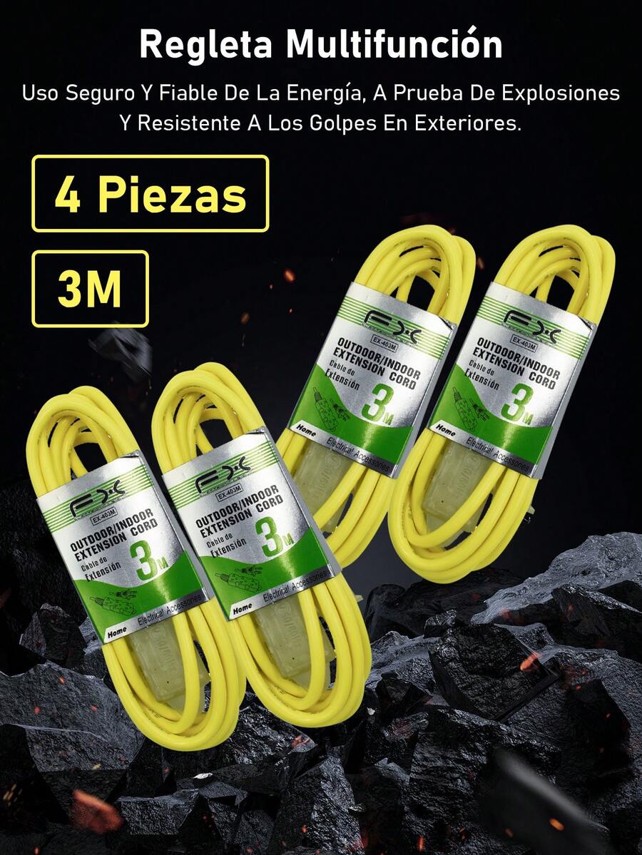 Extension Cords - 3 Metros--4 Piezas - View 1