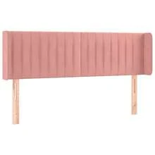 vidaXL Kopfteil Mit Ohren, Rosa, 147x16x78/88 Cm, Samt - Red - View 2