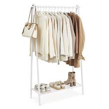 SONGMICS Clothes Rail, Clothes Rack, Garment Rack With Steel Frame, With Hanging Rail And Shelf, 33.5 X 92.5 X 153 Cm, For Bedroom, Dressing Room, Laundry Room, White - White - View 8