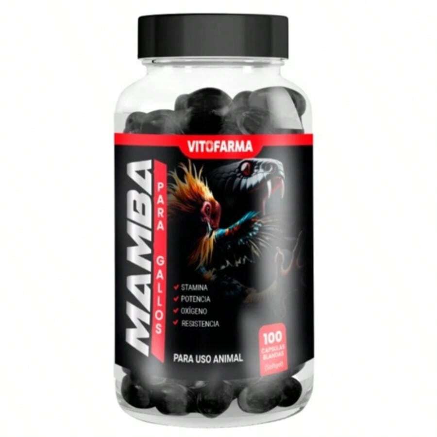 Mamba Gallos/Roosters - 100 Softgels For Animals Exp 02/28 - Black - View 1