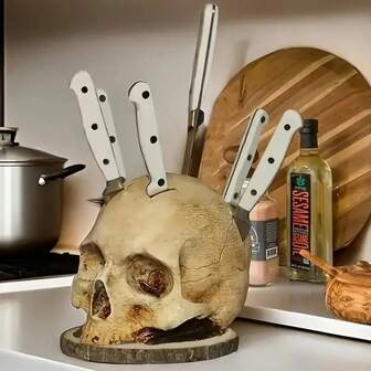 Creative Kitchen Placement Rack, Kitchen Skeleton Knife Holder, Skeleton Decoration, Holiday Horror Atmosphere, Desktop Decoration Ornaments