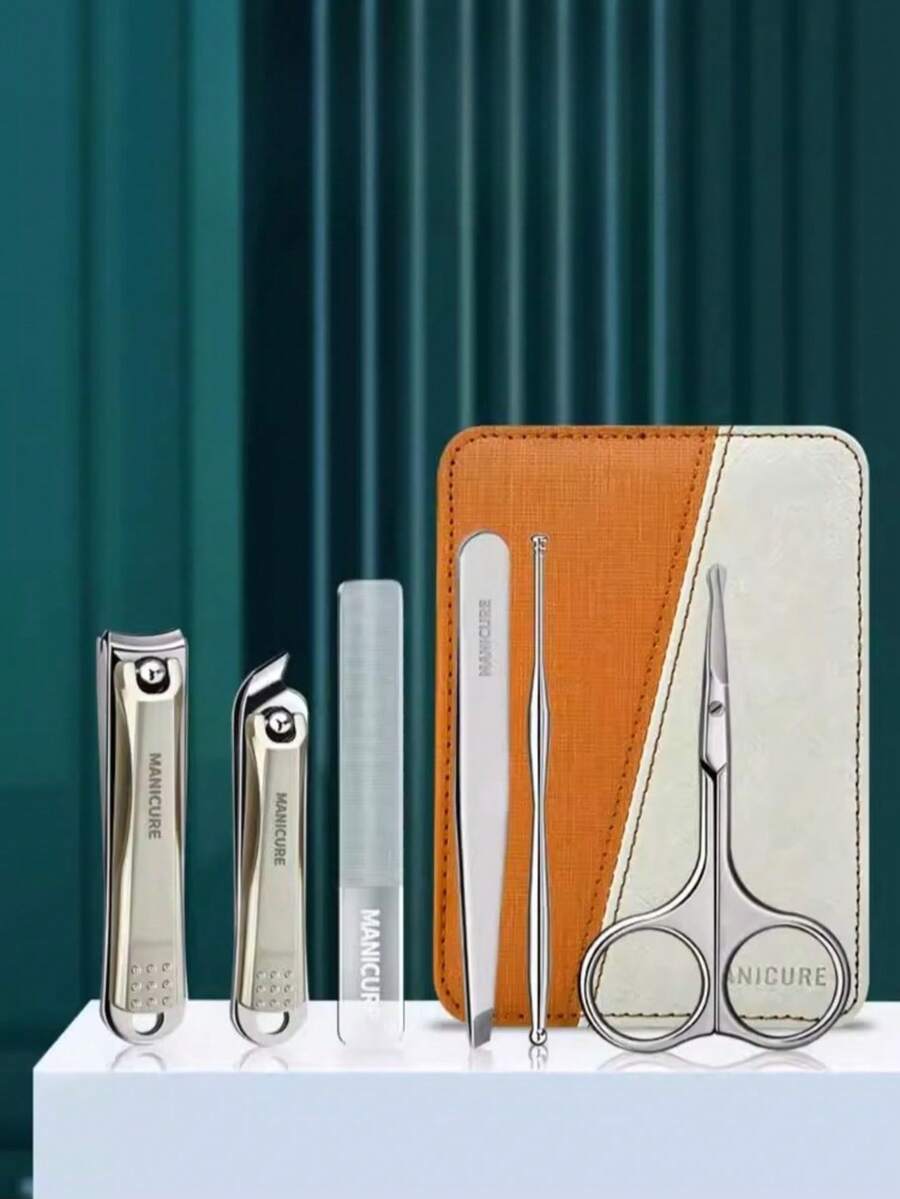 6pcs Stainless Steel Nail Clipper Set, Professional Manicure & Pedicure Tools, Portable Nail Clippers For Men And Women, Ideal For Home And Travel Nail Care - Multicolor - View 1
