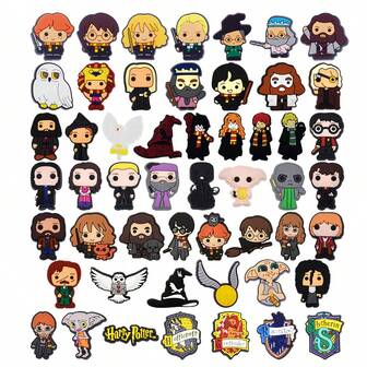 21/31/52pcs Harry Potter Series Shoe Charms Set, Made Of PVC Material, Can Be Used As Beach Bag Decoration, Shoe Accessories, Birthday, Christmas, Valentine's Day, Halloween Party Gifts