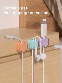 Tangle Free Magnetic Buckle [10pcs/8pcs/4pcs/2pcs] Magnetic Cable Clips Self Adhesive Cable Organizer, Suitable For Desk/Car/Office Made Of Rubber, Can Organize USB/Power Cords Cable Holder For Home, Bedside Table, Computer Gift For Women Birthday Celebration - Type B - View 6
