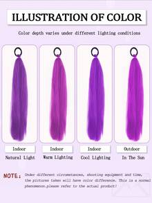 شريط مطاطي للباروكة الاصطناعية ، شعر ضفيرة بنفسجي 25 بوصة ، طقم من 3 قطع من امتدادات الشعر البنفسجي للضفائر ، مناسب للاستخدام اليومي والتجمعات للنساء ، أربطة شعر مطاطية ، حاملات ذيل الحصان ، مطاطات الشعر ، أربطة مطاطية للشعر ، سكرانشيز ، حبال الشعر