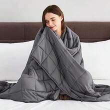 Weighted Blanket 7lbs 40"X 60" Grey Heavy Blanket For 60-80lbs Weighted Blanket For Cooling And Heating With Premium Glass Beads Thick Blanket All-Season - 01-灰色+88吋x104吋-25磅 - 查看 6