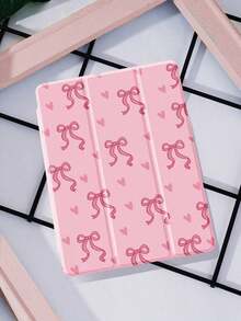 Soft Silicone With Pencil Slot Tri-Fold Stand Shockproof Anti-Drop,1pc Pink Bow & Heart Pattern Protective/Cover, Compatible With Tablet 10. 2, Pro 11 2021/2020/10th G/6, Compatible With (A16) 11 11th G 2025, 5th G 2022, With Pcil Slot, Anti-Drop, Support Auto Sleep/Wake. Accessories. & New Year Themed,Retro Chic Style High-End Tablet Accessory Office Productivity, Study Sessions, Design, Travel Commute, Casual Browsing & Giving Fashion Forward Enthusiasts - 白色 - 查看 9