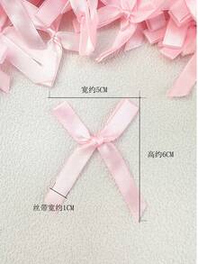 20个扭结蝴蝶结缎带蝴蝶结，优雅多色蝴蝶结装饰，适用于礼品、婚礼、新生儿派对、圣诞节、生日派对、酒杯等场合。易于安装和拆卸，为任何场合增添节日气氛，可重复使用且经久耐用，粉色。 - 粉色 - 查看 2