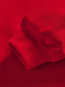 Sudadera estampada navideña con letras "MERRY CHRISTMAS" | Moderna, divertida y cómoda - Rojo - Ver 5
