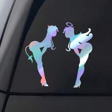 Lady Devil Angel Girl Car Sticker Personalized Motorbike Trucks Car Styling Reflective Decorative Decal - one-size - View 5