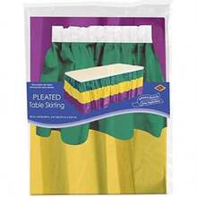 Beistle Plastic Mardi Gras Table Skirt Fat Tuesday Party Supplies, 29" x 14', Green/Yellow/Purple(default) - Multicolor - Ver 6