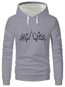 Felpa con cappuccio blu reale da uomo - Pullover con maniche lunghe, adatto per uso quotidiano e Natale, lavabile in lavatrice, regalo casual invernale, motivo geometrico, texture a nido d'ape, tessuto durevole - Bianco - Visualizzare 4