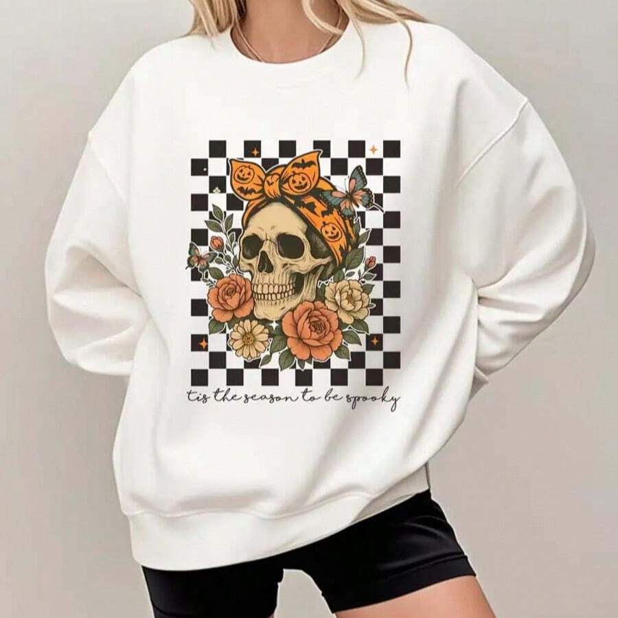 Felpa girocollo da donna per autunno e inverno, un must-have per autunno e inverno, abbigliamento sportivo stile retrò con girocollo, con stampa colorata a cuori di Mardi Gras, una felpa girocollo imperdibile - Bianco - Visualizzare 1