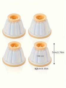 1/4pcs Pudding & Mousse Cake Mold Set - Durable ABS Plastic Baking Tools For Jelly, Panna Cotta, Custard & Chocolate Desserts