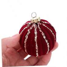 yHomoyoyo 16 Piezas Esferas Navideñas Inastillables de Bolas de Árbol de Navidad con Flocking Rojo para Decoracion Festiva Colgante Hogar Fiesta - rojo - Ver 4
