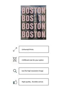 1幅无框波士顿天际线墙画，粉色点缀旅行海报，复古风格城市风景画，适用于卧室、客厅、宿舍 | 房间装饰，装饰品，墙画，复古装饰，宿舍必备 - 彩色 - 查看 5
