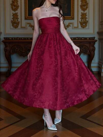 Elegant Romantic Backless Long Dress, Suitable For Party, Valentine's Day, Christmas
