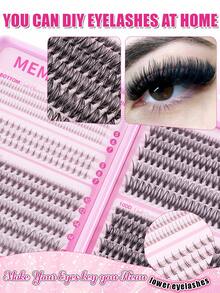 MEM 540片D型卷翘假睫毛套装,包含60D+80D+100D正反睫毛及下睫毛,多种组合可选,长度10-18mm,自然柔软。套装包含眼影、胶水、封口贴。另附镊子和睫毛刷,适用于精致的睫毛簇及嫁接。 - 黑色 - 查看 5