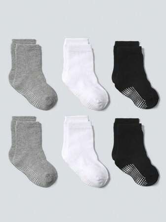 6 Paar Rutschfeste Kleinkind Jungen Griff Socken, Anti-Rutsch Klebrige Socken für 1-5 Jahre alte Säuglinge, Babys und Kinder