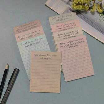 8张/套复古风格便利贴 - 高品质装饰贴纸，适用于剪贴簿、计划本、学生及办公用途