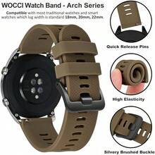 Smart Watch Strap - Brown (Black Buckle) - View 5