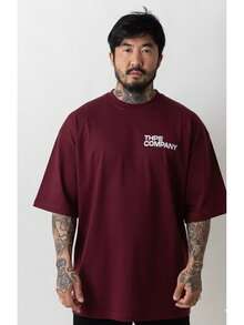 Oversized Company T-Shirt - Burgundy - View 1