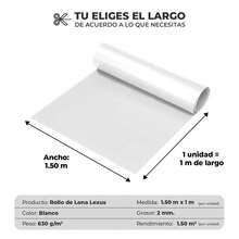 VINILMAX Lona Impermeable de 1.50x1m Uso Rudo con Protección UV para Exterior | Resistente a Polvo, Lluvia y Nieve | Ideal para Camiones, Obra y Construcción | Disponible en Varios Colores - Blanco - Ver 3