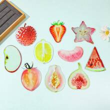 Juego de 6 sujetapapeles grandes de acrílico, de colores brillantes - Los sujetapapeles grandes se utilizan para útiles escolares, regalos para maestros de vuelta a la escuela y organización - Muy adecuados para maestros y manualidades DIY, Juego de 6 marcapáginas de acrílico con diseños de frutas variadas. - Multicolor - Ver 8