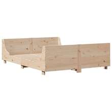 vidaXL Massivholzbett Ohne Matratze 140x190 Cm Kiefernholz - Brown - View 5