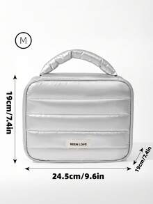 1 Túi đựng mỹ phẩm mùa đông mềm mại cho nữ, màu trơn, cỡ lớn, túi đựng đồ trang điểm du lịch, đồ dùng vệ sinh cá nhân, quà tặng thiết yếu, túi đựng đồ có khóa kéo, phụ kiện, túi đựng móng tay, trang trí phòng, túi xách, túi trang điểm, du lịch, túi đựng đồ trang điểm, quà tặng cho nữ, quà Giáng sinh, ý tưởng quà tặng cho nữ, túi nhỏ, túi đựng mỹ phẩm, đồ dùng du lịch thiết yếu - Bạc - Xem 8